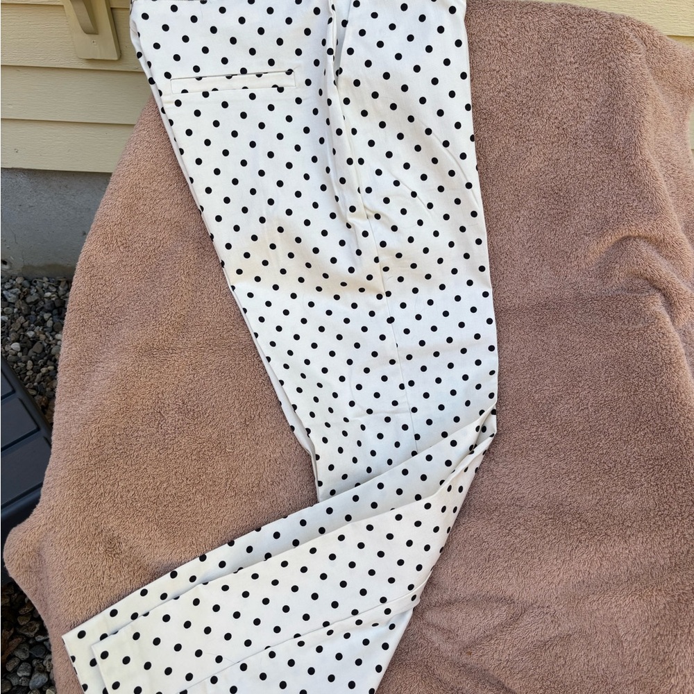 Jules & Leopold Cream Pants with Black Polka Dots